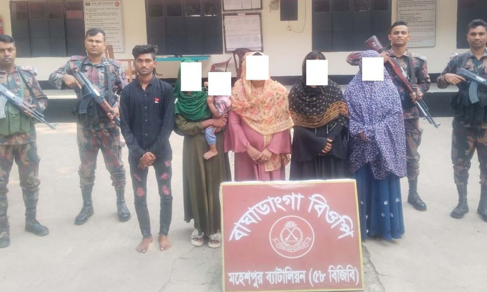 বাঘাডাঙ্গা সীমান্ত দিয়ে ভারতে অনুপ্রবেশকালে নারী-শিশুসহ আটক ৬