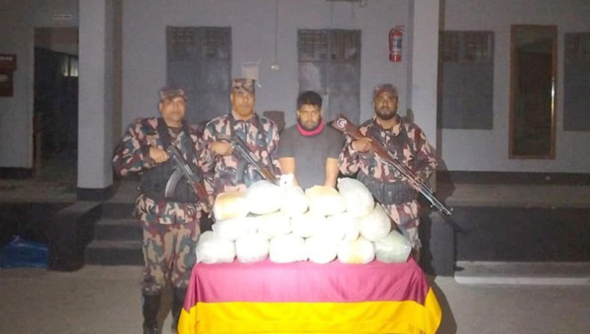 বেনাপোল সীমান্তে ৪৩ কেজি গাঁজাসহ মাদক পাচারকারী আটক