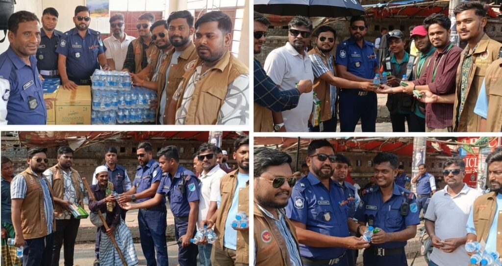 প্রচণ্ড রৌদ্রের প্রখরতায় পথচারী, শ্রমজীবী ও ট্রাফিকদের জন্য ডিসি ও এসপির মানবিক উদ্যোগ সর্ব মহলে