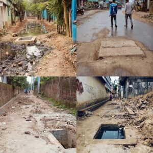 শিল্পপ্রতিষ্ঠানের স্বার্থে অবৈধভাবে রাস্তা কেটে ড্রেন নির্মাণ: চরম ভোগান্তিতে হাজার হাজার মানুষ