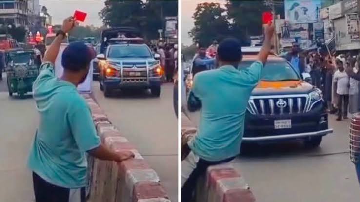জামায়াত আমিরের গাড়িবহরকে লাল কার্ড