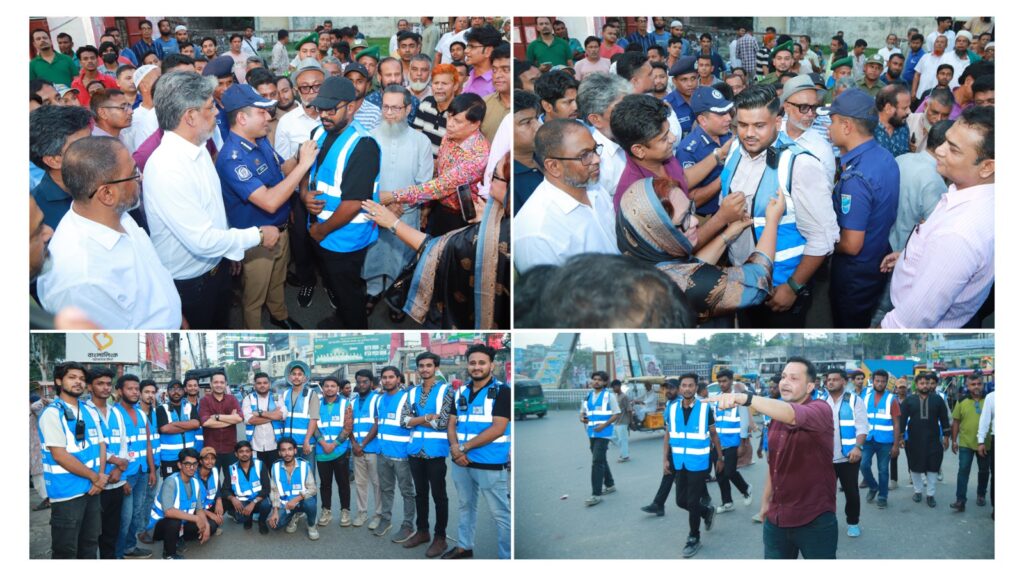 যানজট নিয়ন্ত্রণে মাঠে ২২ স্বেচ্ছাসেবক, দেওয়া হলো বডি ক্যামেরা